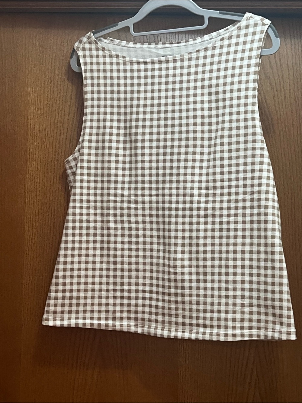 Gap Neutral Brown Gingham Sleeveless Top. Never worn but washed